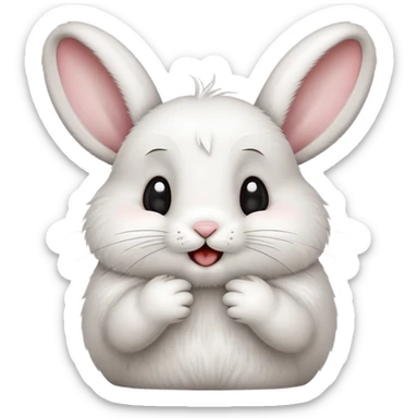 cute bunny with grimacing expression and twitching nose sticker