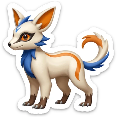 Shiny Brown with Beige, Orange, And Blue Linoone-Absol-Trico-Hybrid (Full body) sticker