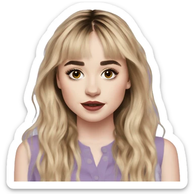 sabrina carpenter curtain bangs sticker