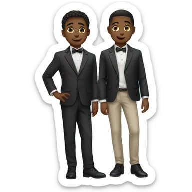 two boys in stylish attire sticker