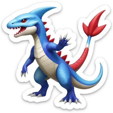Shiny Koraidon-Latios-Marowak-Gabite-Fakémon-hybrid-creature (full body)  sticker