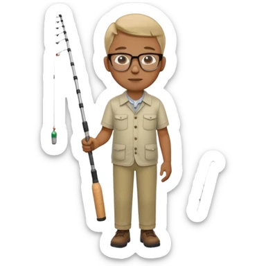 Accountant who wears glasses and loves fishing sticker