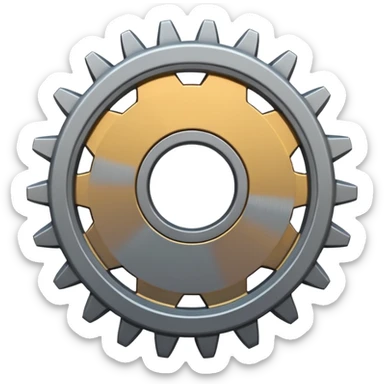 generate a very realistic steel gear sticker