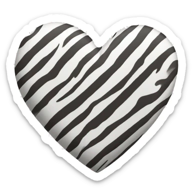 white heart with tiger stripes sticker