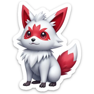 Epic Shiny Cool Cute Kawaii Zangoose-Zorua-Pokemon-fakemon-hybrid-animal Full Body  sticker