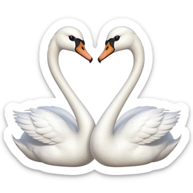 Two swan in love gracefully sticker