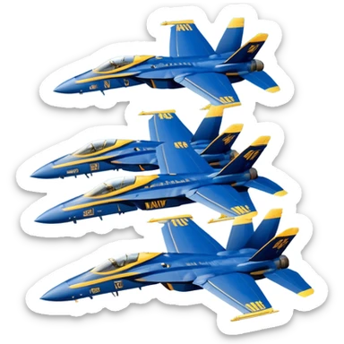 four US Navy Blue Angels f/a-18s flying in diamond formation sticker