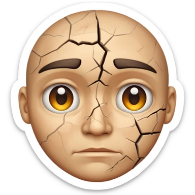 Cracked out face sticker