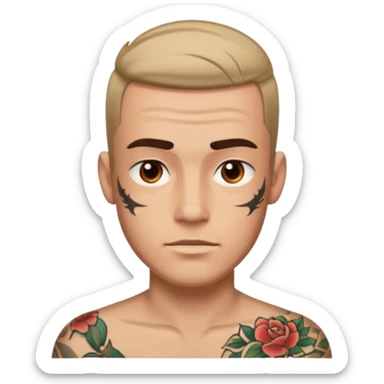 where peace out in his forehead sticker