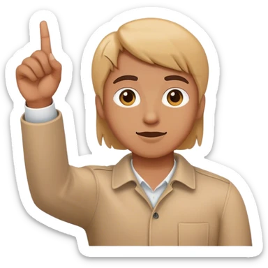 a person pointing smartphone upwards sticker