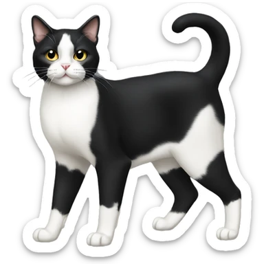 Tuxedo Cat Breed Full Body sticker