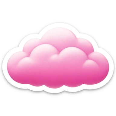 Light-pink Cloud with a hot pink sun  sticker