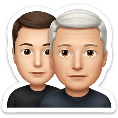 Elon musk and tim cook  sticker