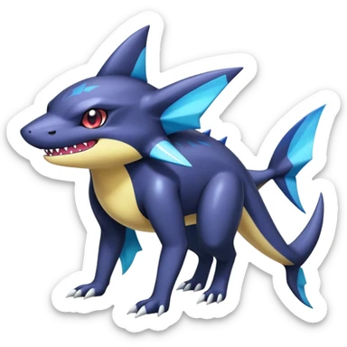 Shiny Dark Sharpedo-Haunter-Umbreon-Nidorino-fusion-hybrid full body sticker