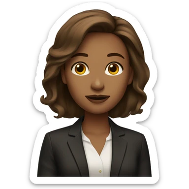 girl boss brown hair sticker