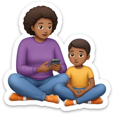 A parent and child sitting together, talking—the parent is actively listening, while the child feels safe and comfortable opening up. No judgment, no lectures—just genuine connection. sticker