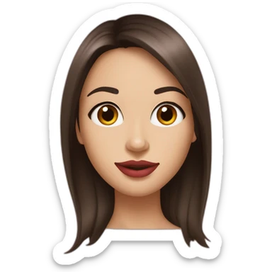 Long straight silky dark brown hair small nose big juicy cherry lips big almond eyes sexy beautiful woman sticker