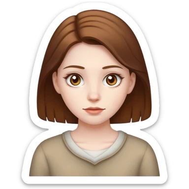 girl pale skin brown hair hazel eyes sticker
