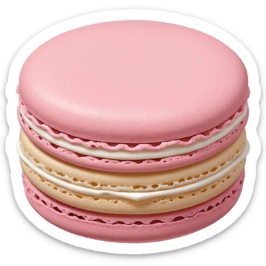light pale pink macaron with white filling sticker