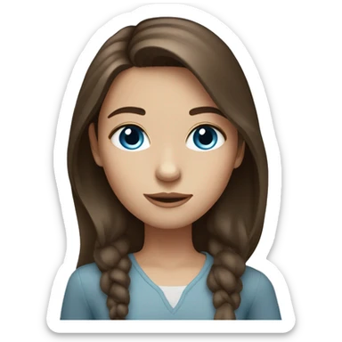 Girl with blue eyes and medium length brown hair sticker