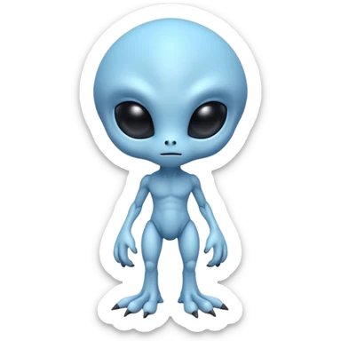 full body cute humanoid peacefull alien furry with 6 legs and eye stalks stands upright and looks intelligent sticker