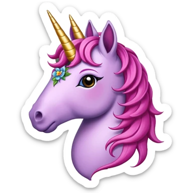 tattoed flower unicorn sticker