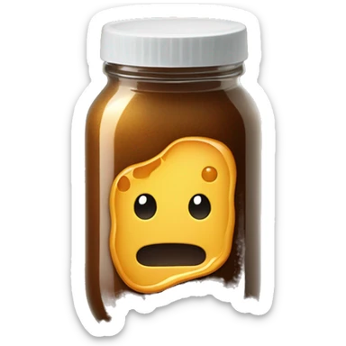 coffee grounds and honey liquid mix in a jar no wand sticker