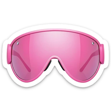 futuristic pink shield visor sunglasses, one-piece lens, Y2K style sticker