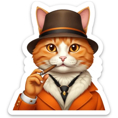 Cat smoking with style sticker