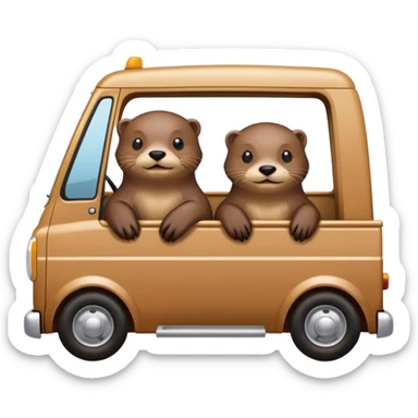 Two otters in a truck sticker