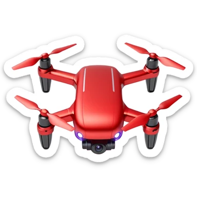 Red Drone – parcel grip + LED light,Courier Drones. sticker