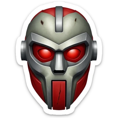 A piece of meat in a MF DOOM mask sticker