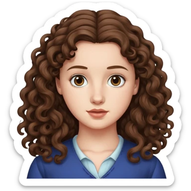 Hannah Baker from Thirteen Reasons Why with long curly brown hair sticker