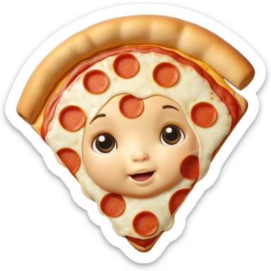 Pizza in the shape of a baby sticker