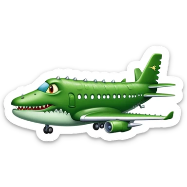 un avión con cara de cocodrilo  sticker