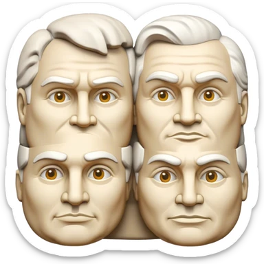 Cinematic Realistic Mount Rushmore Landmark Emoji, showcasing monumental carved presidential faces rendered with crisp textures and dynamic, historical lighting. sticker