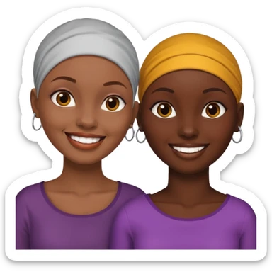 Ma meilleur amie africaine et moi (femme) africaine tous deux cheveux rasé sticker