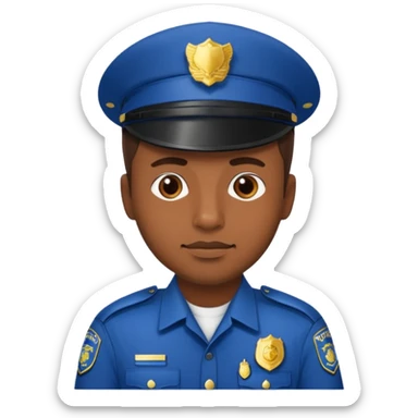 police officer man with brown skin, wearing uniform sticker