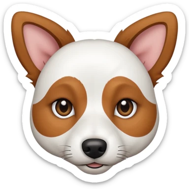 a fully white jack russell the size of a kelpie with light brown ears and a light brown patch on one eye sticker