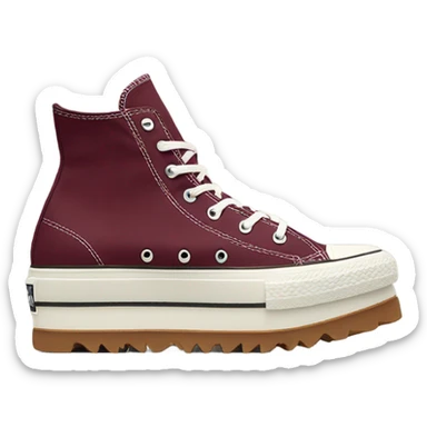 Burgundy converse platform run star hike  sticker