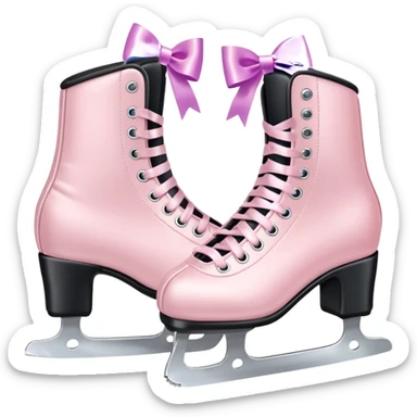 two pastel pink ice skates with bows sticker