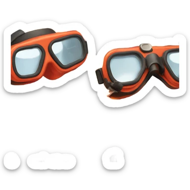 Scuba goggles on fire  sticker