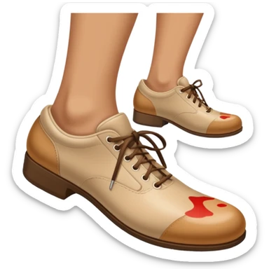 a shoe with a foot inside, stepping and showing a clear shoe print below. and leg







 sticker