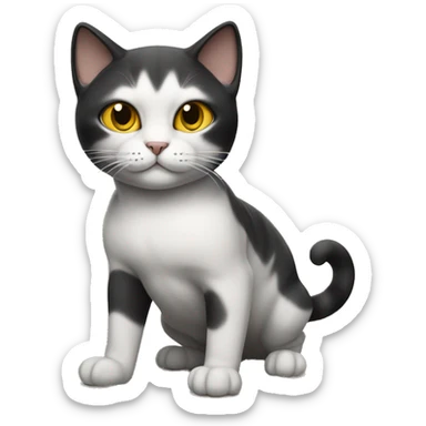 cat in bruce lee costume sticker