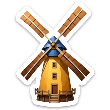 windmill in wind sticker