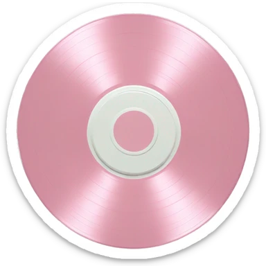 Vinyl record, pale pink with gloss, high quality, high definition, soft  sticker