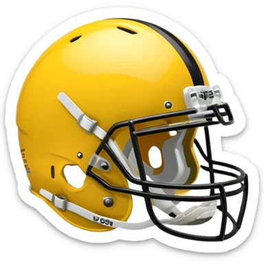 College football player helmet in yellow color sticker
