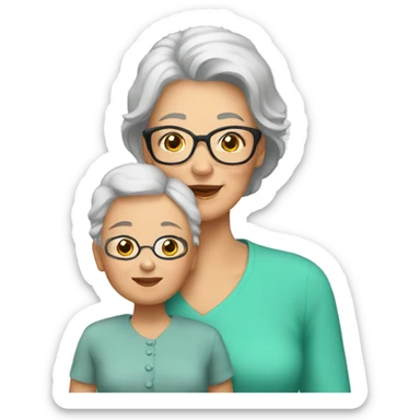 Nana and granddaughter  sticker