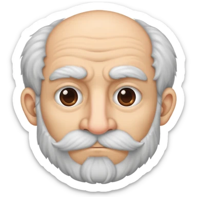 hairy man with a crooked nose sticker