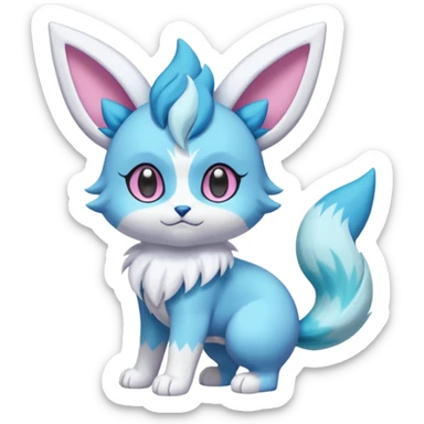  Fey Toony Espurr-Glaceon-Skitty-Delcatty-Sprigatito-Purrloin-fusion-hybrid sticker